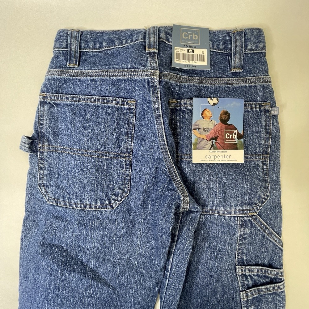Lot of 2 Pairs of Boys Jeans Size 10 Carpenter Straight Leg Canyon River Blues - Picture 6 of 10